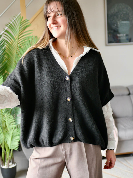 GILET ARTHUR NOIR (PETITE ET GRANDE TAILLE)