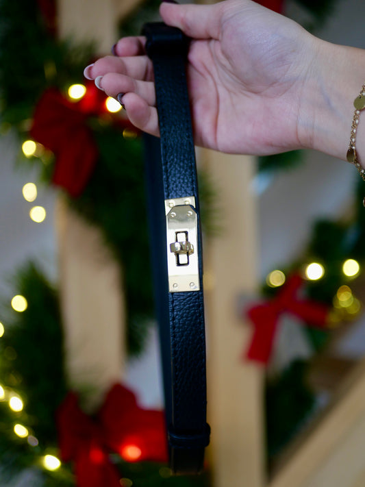 CEINTURE FINE NOIR RÉGLABLE