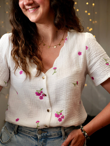 BLOUSE FLORA (PETITE ET GRANDE TAILLE)
