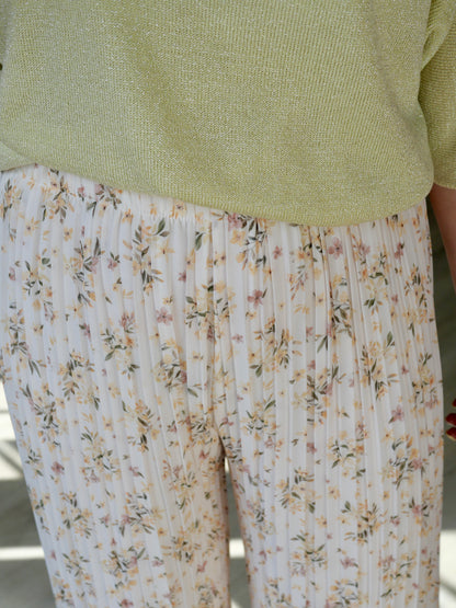 PANTALON GABRIELLE FLEURIE (PETITE ET GRANDE TAILLE)