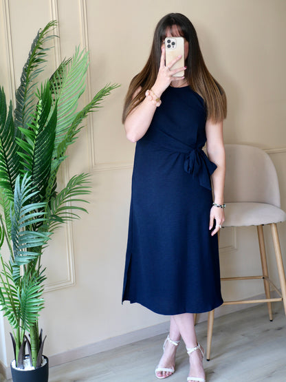 ROBE CALYPSO BLEU MARINE (PETITE ET GRANDE TAILLE)