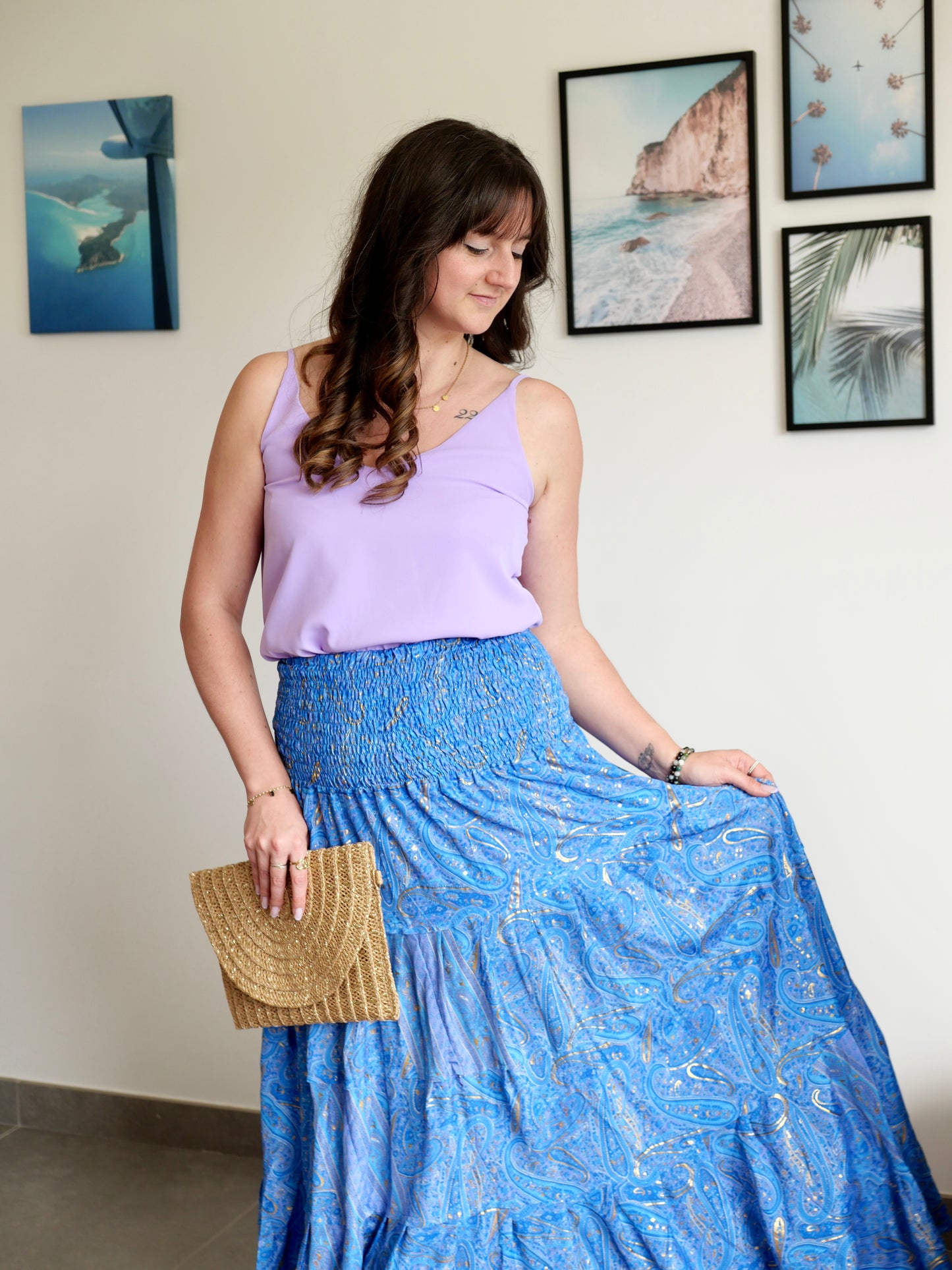 JUPE SIENNA BLEU ET VIOLET
