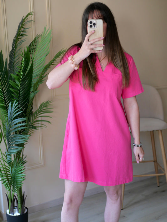 ROBE MIRIAM FUCHSIA (PETITE ET GRANDE TAILLE)