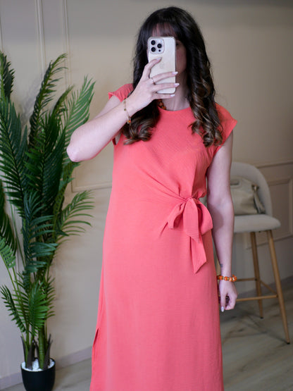 ROBE CALYPSO CORAIL (PETITE ET GRANDE TAILLE)