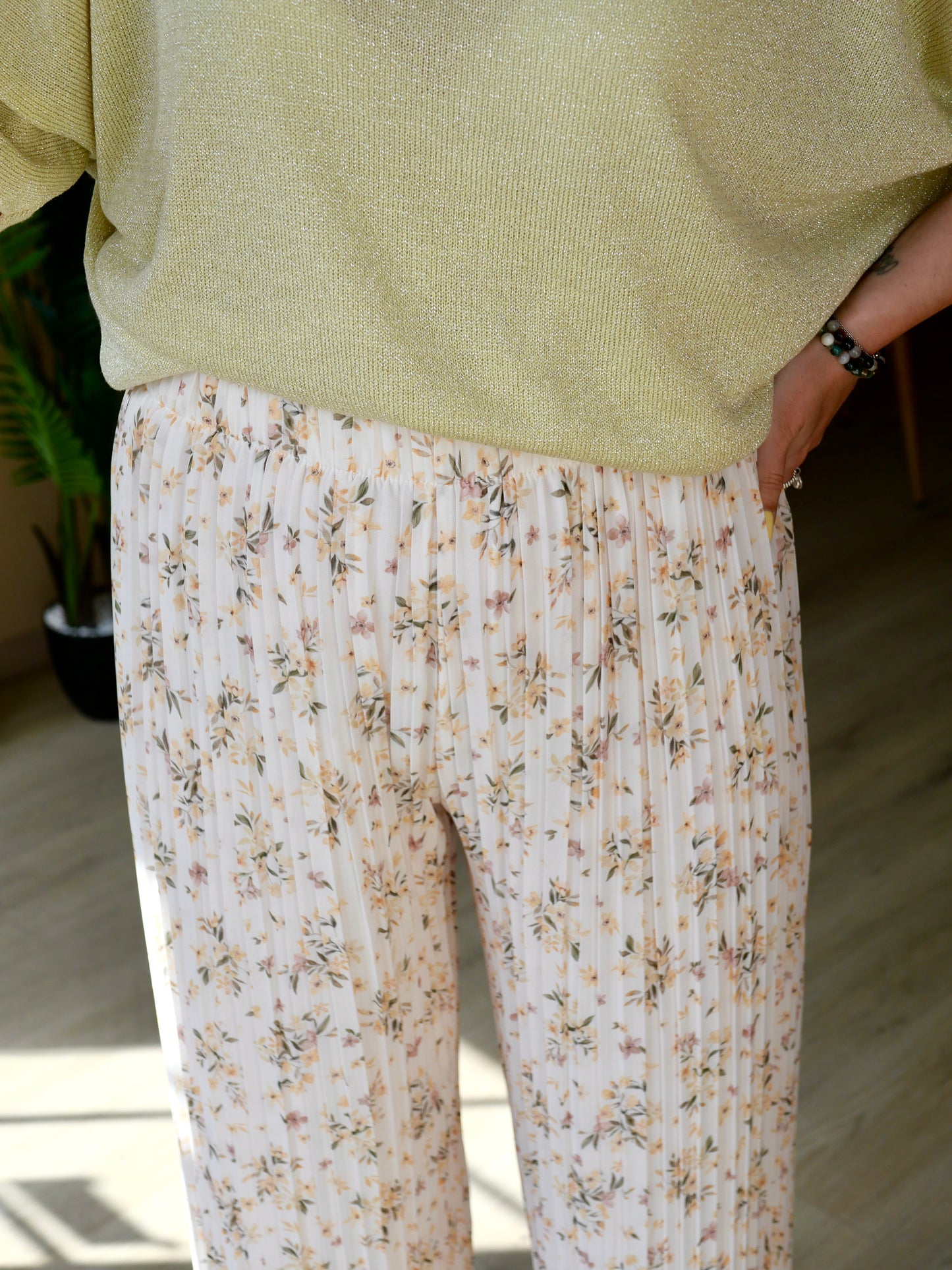 PANTALON GABRIELLE FLEURIE (PETITE ET GRANDE TAILLE)