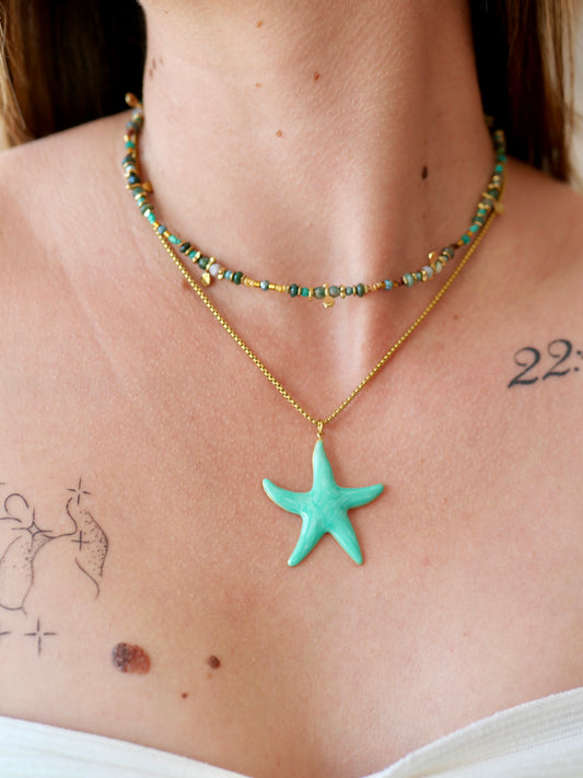 COLLIER BOHEME TURQUOISE AFRICAINE