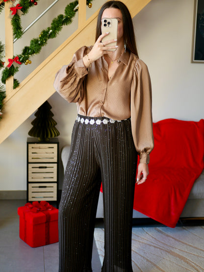 PANTALON NOÉ CHOCOLAT (PETITE ET GRANDE TAILLE)