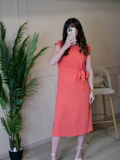 ROBE CALYPSO CORAIL (PETITE ET GRANDE TAILLE)