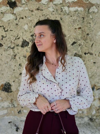 TAUPE BROWN CLARA BLOUSE (PETITE AND PLUS SIZE)