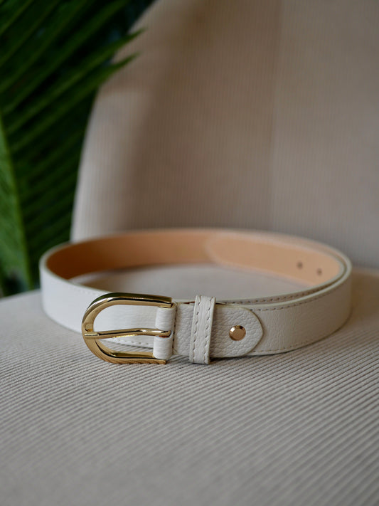 CEINTURE BEIGE CLAIR EN CUIR