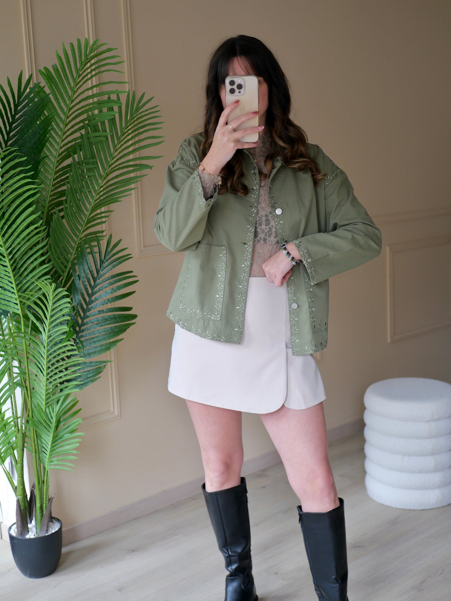 JUPE SHORT MADISON BEIGE