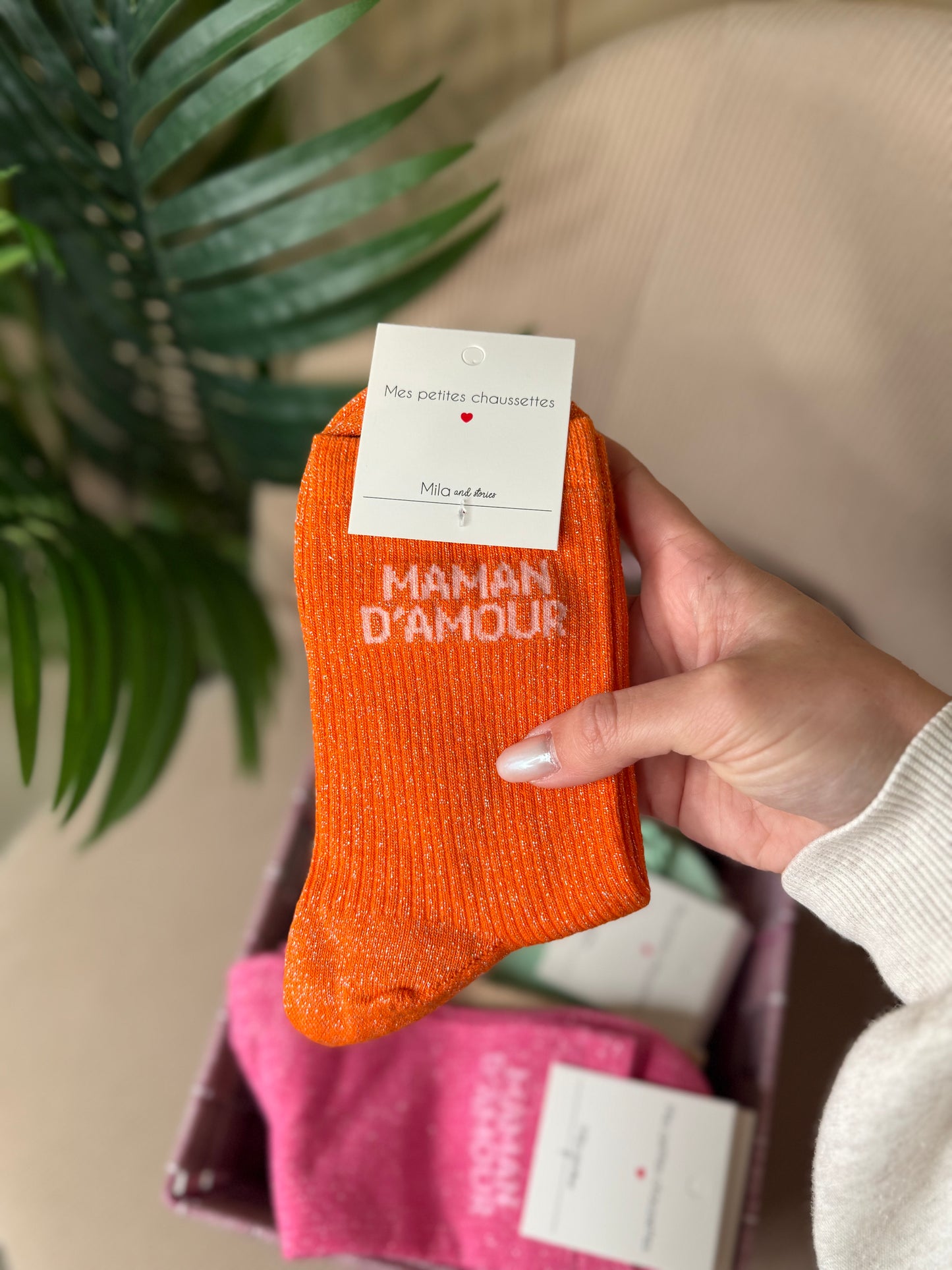 CHAUSSETTES PAILLETÉES MAMAN D'AMOUR