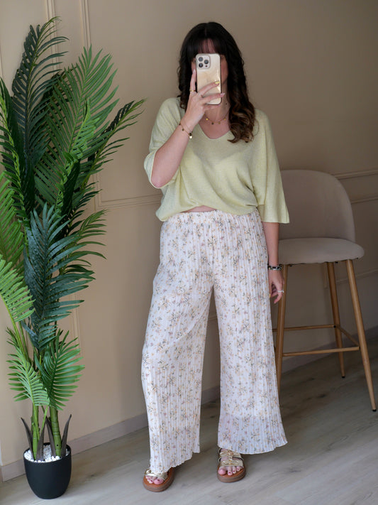 PANTALON GABRIELLE FLEURIE (PETITE ET GRANDE TAILLE)