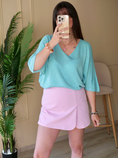 JUPE SHORT MADISON ROSE PALE