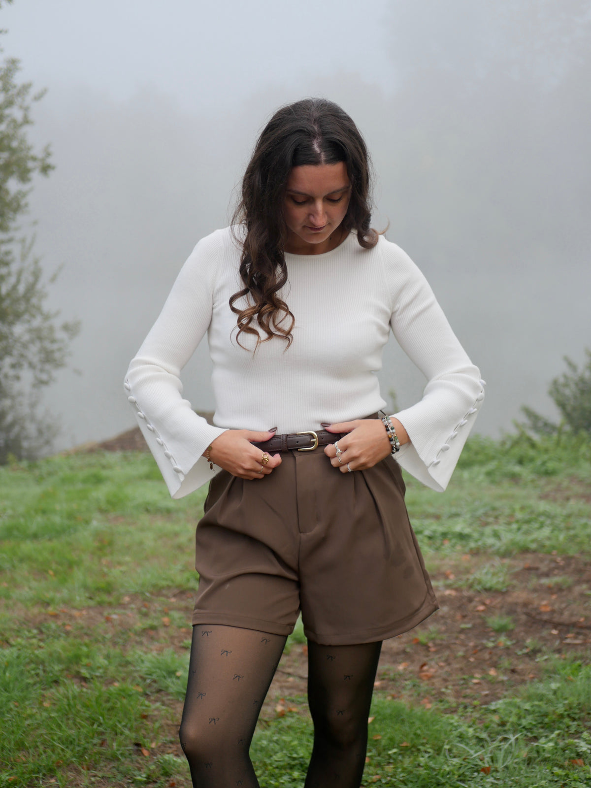 SHORT VELOUR CAMEL CLAUDIA