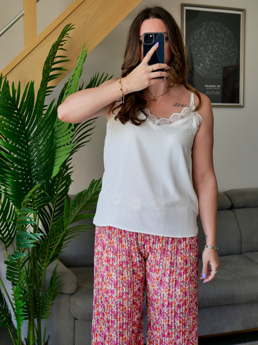 TOP DENTELLE BLANC (PETITE ET GRANDE TAILLE)