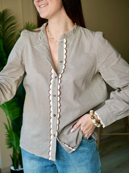 BLOUSE CLARA MARRON TAUPE  (PETITE ET GRANDE TAILLE)