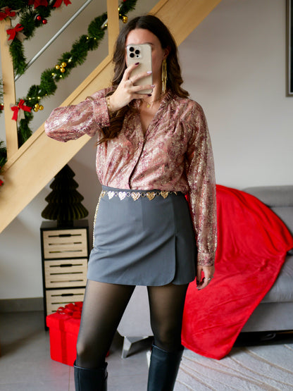 BLOUSE EMILIA BORDEAUX (PETITE ET GRANDE TAILLE)