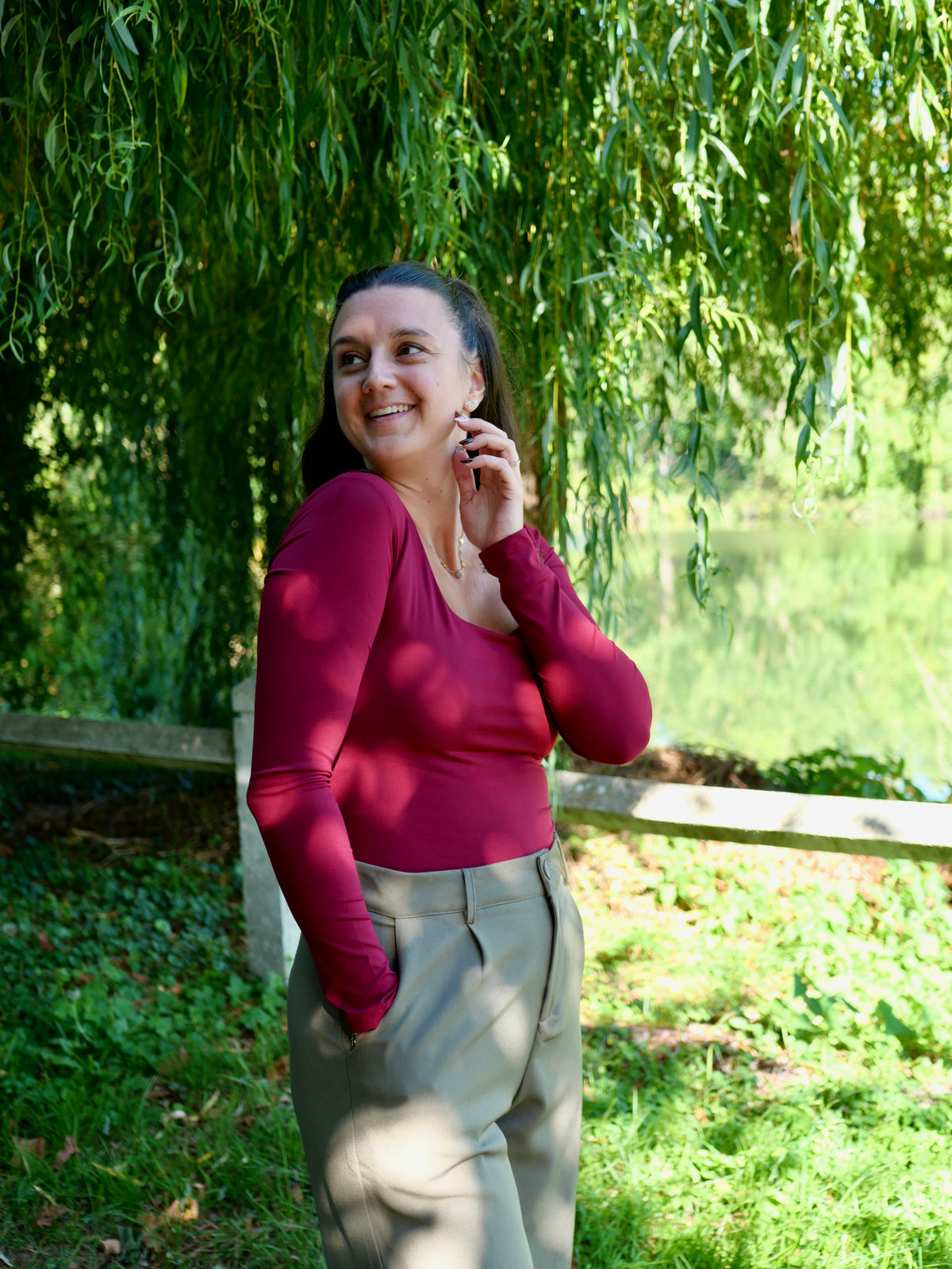 TOP LINA BORDEAUX FONCÉ