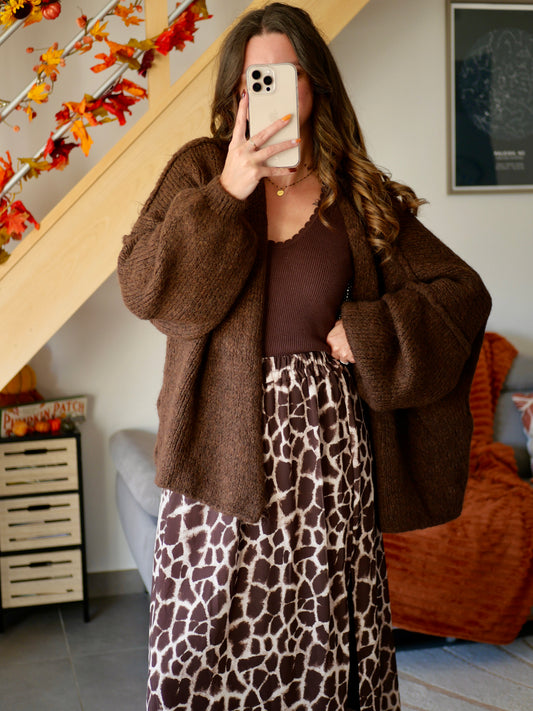 GILET GABIN CHOCOLAT (PETITE ET GRANDE TAILLE)