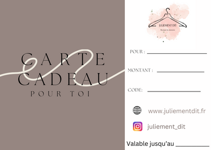Carte cadeau numérique